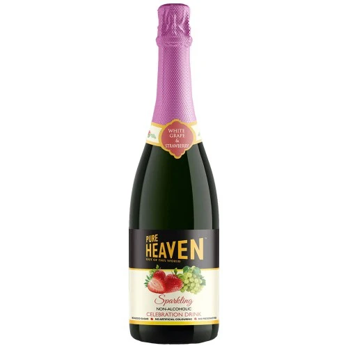 Pure Heaven Non-Alcoholic White Grapes & Strawberry Wine - 75cl