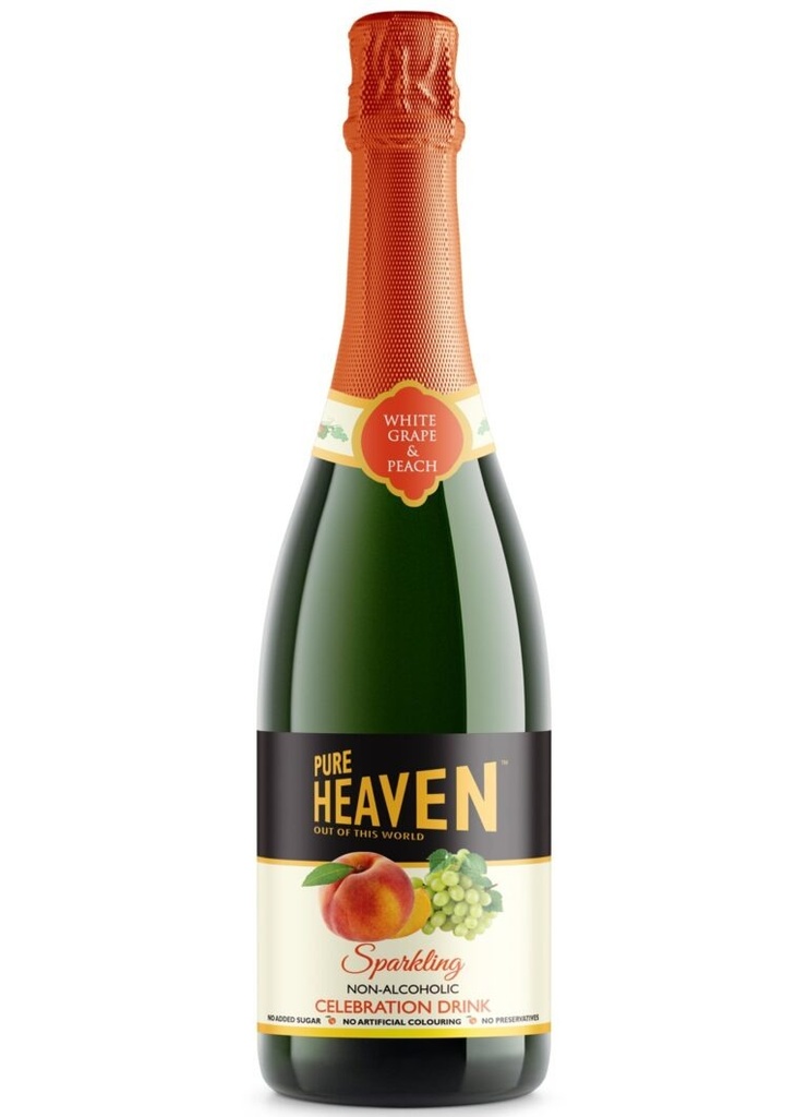 Pure Heaven Non-Alcoholic White Grape & Peach Wine - 75cl